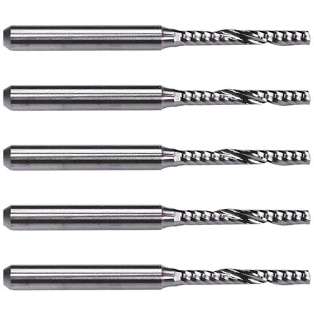 5X 2mm x 15mm Karbid Enkelspårig Spiralfräs CNC Router Bit [DB]