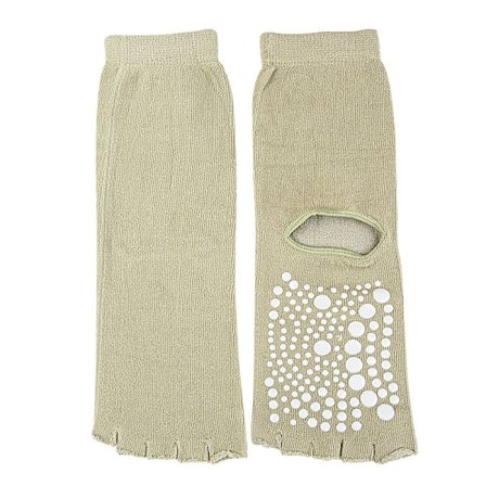 Halkfria Yoga Strumpor med Öppen Häl - Förbättrat Grepp & Komfort