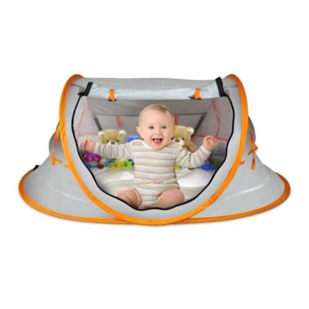 Bærbart Pop-Up Strandtelt med Myggnett og Solskjerm – Hurtigtelt for Småbarn (0-2 år)