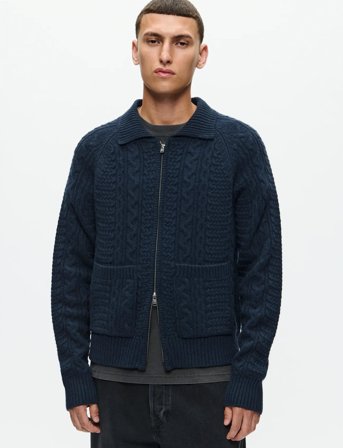 WOOD WOOD Wwholger Cardigan 25297 - Navy - M