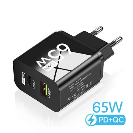 GaN Total 65W PD USB Laddare Typ C Snabbladdare Väggladdare Adapter för iPhone 15 16 Xiaomi Huawei Samsung EU/US Kontakt
