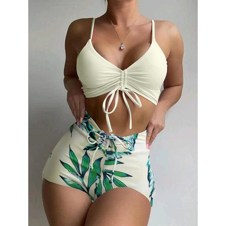 Bikini High Waist Baddräkt Dam Baddräkt Dam Morgonrock Simbaddräkt Strandkläder