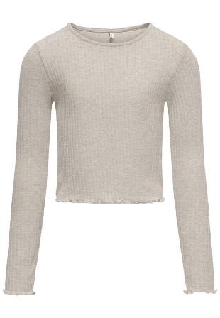 Only KOGNELLA L/S O-NECK TOP JRS Skjortor & blusar Dam Beige 146/152