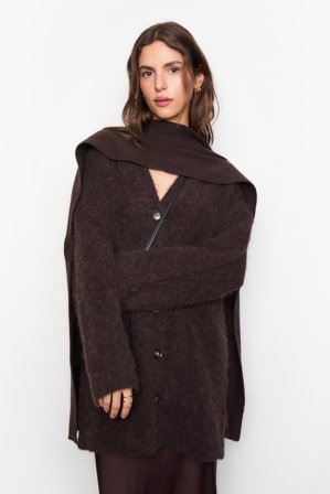 CAMILLA PIHL - Paula Knit Cardigan - Dark brown SizeXS