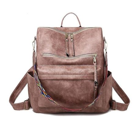 Læderrygsæk til kvinder, skoletasker med høj kapacitet, rejserygsække til kvinder
