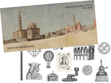 Frankrig - Nicolas Jacques Conte - Postfrisk miniark i folder