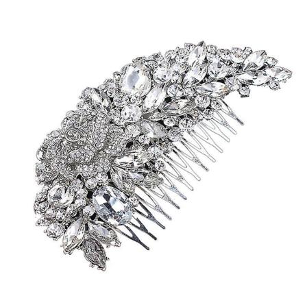 Delikat Sjarmerende Kvinners Brude Bryllup Krystall Rhinestones Dekor Blomst Stil Hårkam Klipp Hårnål Hår Tilbehør