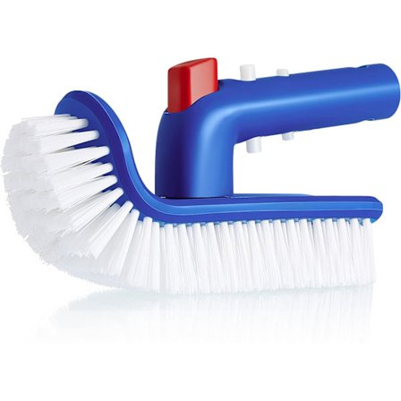 Hjørne- og trappebørst til pool, rund børste til pooltrapper og hjørner, 180 graders drejeligt håndtag, skrubbebørste til nedgravede pools, spas, 