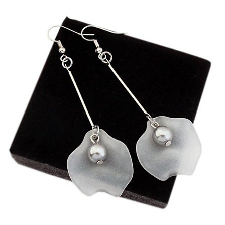 Imitation pärla blad örhängen koppar