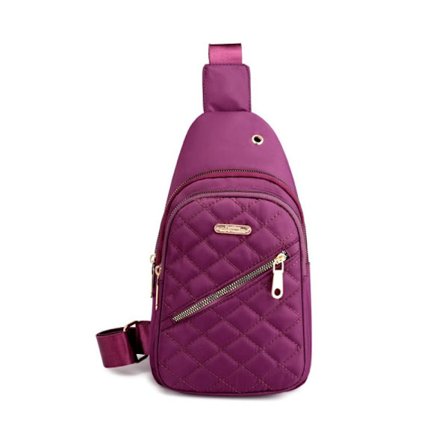 Kvinnor Bröstväska Pure Color Nylon Axelväska Casual Crossbody Bag
