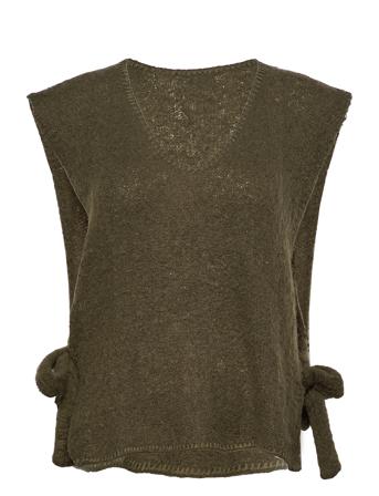 Maggiecr Sleeveless Pullover Vests Knitted Vests Grønn Cream