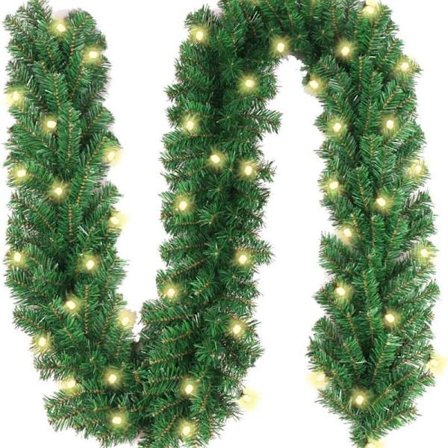 Julekrans, 5M, lyskæde, egnet til udendørs og indendørs brug