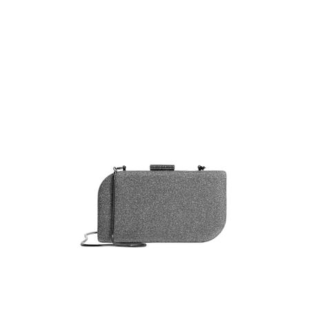 Mango Clutch i hård og blank akryl Grå, Dame Skuldertasker, Størrelse: ONE Size