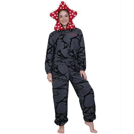 Demogorgon Kostyme Onesie - Stranger Things Fleece Pyjamas, Varm Halloween Jule-nattøy