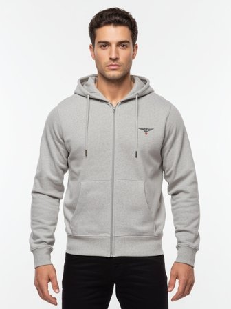 Accademia Militare Felpa Con Zip Uomo Grigio