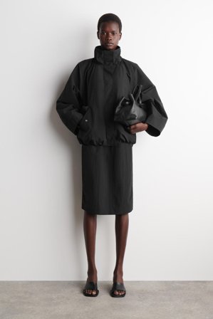 COS Frauen Bleistiftrock Mit Raffungen in Schwarz