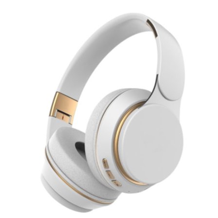 IC Trådlösa Bluetooth-hörlurar med mikrofon, TF/FM, brusreducering, spel, vita