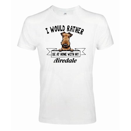 Airedale peeking dog t-shirt - Rather be with...