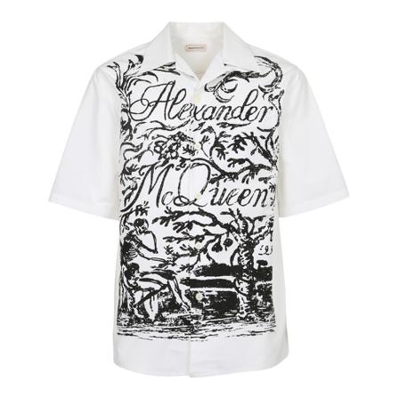 Alexander McQueen Printed Shirt Hvid, Herre Skjorter
