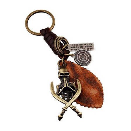 Nice Keyring in SteamPunk-style - knifes and skelleton