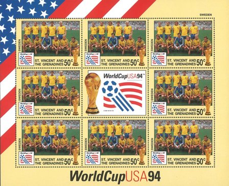 St. Vincent - VM 1994 - Postfrisk ark
