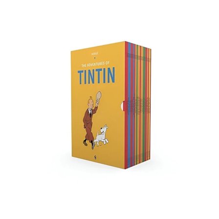 [14Y]NY The Adventures of Tintin Bokssett 23 Bøker Samling Hergé Slipcase Gave Sett