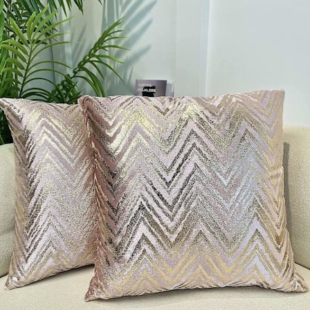 Kuddfodral i silver (roséguld), 45 x 45 cm, modernt kuddskydd, heminredning, vardagsrum, sovrum, soffa, kontorsstol