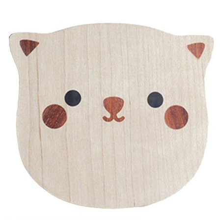 Pähkinäalusta Kupinpidike Piirretty Karhu Kaiverrettu Intarsioitu Puinen Alusta, d