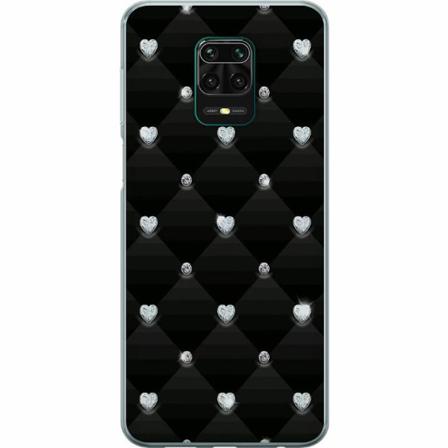 Xiaomi Redmi Note 9 Pro Genomskinligt Skal Bling Heart