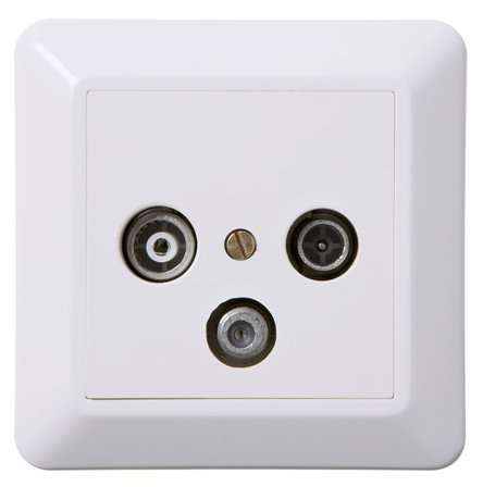 Elko EKO30162 Antennipistorasia puhtaanvalkoinen, 5-1000 MHz, Antennimateriaalit