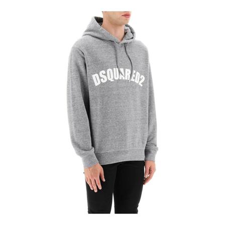 Dsquared2, Knitwear Grijs, Heren, Maat:L,Cotton,print