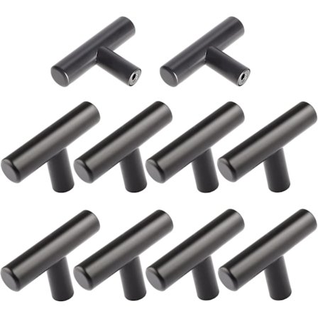 Set med 10 kökshandtag Svarta skåphandtag - Låda