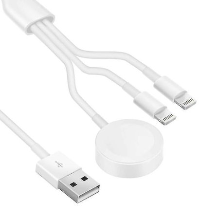 3 i 1 kabel för Iphone Airpods Apple Watch Laddare Trådlös USB Laddningsstation
