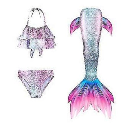 Sjöjungfrubaddräkt för barn, sjöjungfrustjärtbaddräkt (130 cm GB66)