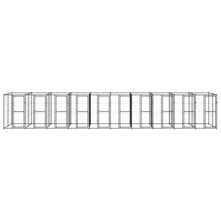 Vidaxl Hundgård För Utomhusbruk Stål 24,2 M² Svart