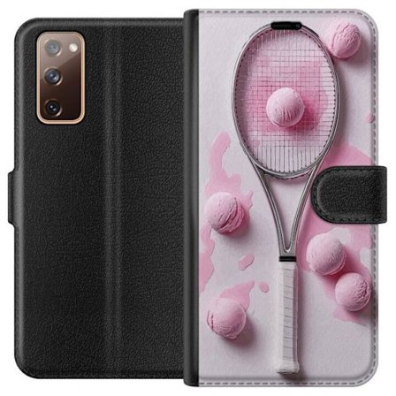 Kompatibel Tegnebogsetui til Samsung Samsung Galaxy S20 FE Rosa glaskugler og tennisketsjer i et kreativt stillbillede med legende popfølelse og mode