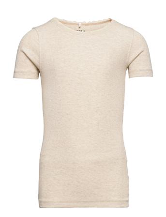 Nkfkab Ss Slim Top T-shirt Beige Name It
