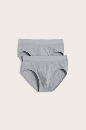 Kappahl | Alushousut 2-pack Meleerattu harmaa M | Meleerattu harmaa