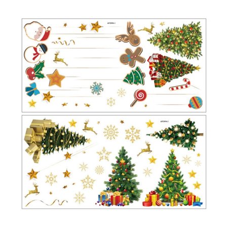 Gör-det-själv-juldekorationer, set med 2 st PVC-klistermärken Vattentålig Lätt att fästa och ta bort för presentinslagning heminredning