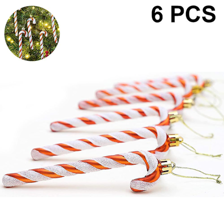 6 stk Oppblåsbare Candy Cane Oppblåsbare Godteri Ballonger