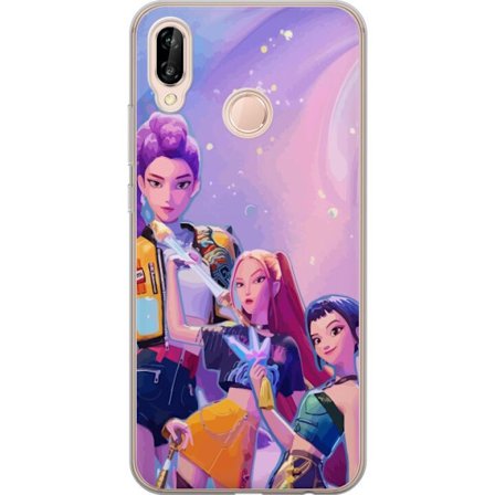 Kompatibelt Mobildeksel til Huawei P20 lite Futuristiske popdamer i neonfarger med magiske detaljer mot en drømmeaktig galaksebakgrunn