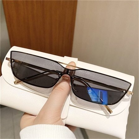 Små metall solglasögon kvinnor Retro Cat Eye solglasögon C1 GOLD/BLACK