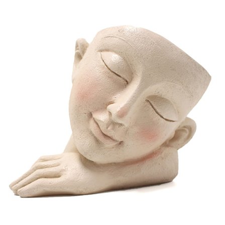 Simulering Människoansikte Blomkruka Multipurpose Resin Succulent Planter Creative Desktop Ornament För Hemträdgård