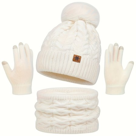 3 stk. Voksen Vinter Varmesett Lue Skjerf & Hansker