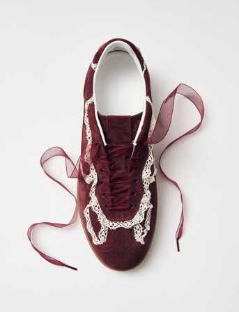 ALOHAS Tb.490 Crochet Burgundy Leather Sneakers - Red - 39