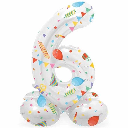 Tallballong Stående Joyful Party 72 cm "0-9" Tallet 6