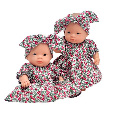 Sukienka świąteczna z opaską dla lalki Miniland 21 cm