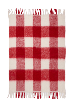 Åhléns Home Rutig pläd i ullmix WOLFIE 130x170 cm Filtar & plädar Vit ONESIZE