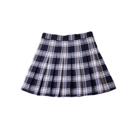 Kvinnor, Hög Midja, Veckad Casual Tennis Skater Rutig Minikjol Black White,s