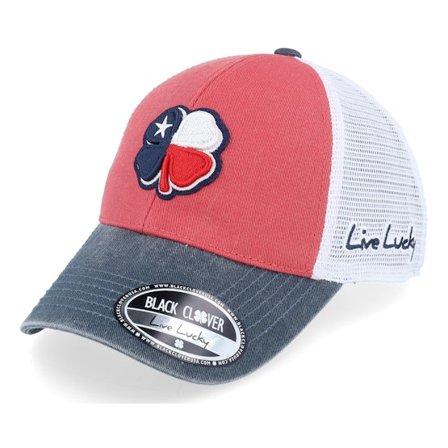 Black Clover - Rød trucker Kasket - Texas Two Tone Vintage Red/Navy/White Mesh Trucker @ Hatstore